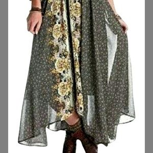 FREE PEOPLE LOVELY LADY CHIFFON MAXI SKIRT